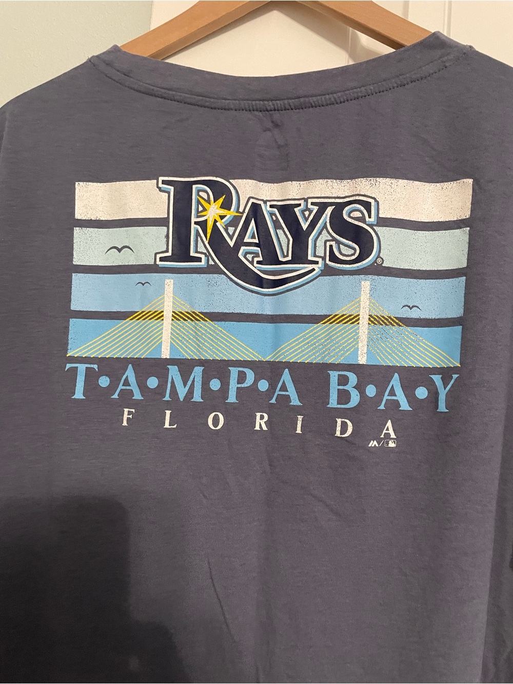 Majestic TB Rays logo blue tee - Picture 2 of 4